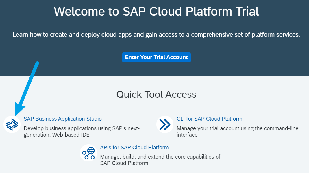 Business Application Studio in Cloud Platform